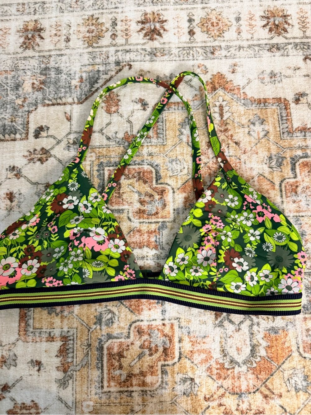 Aerie floral triangle swim top